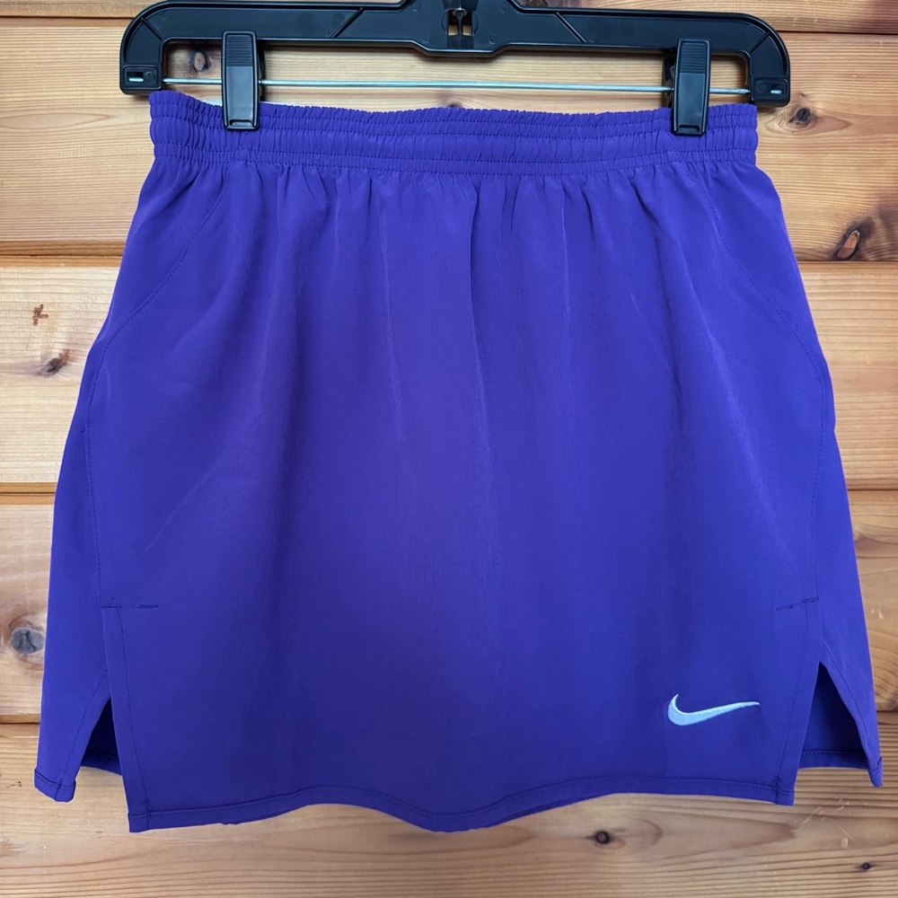 Nike Purple Sports Skirt with White Drawstring small